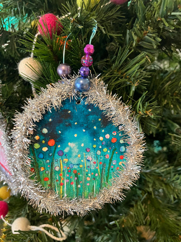 Midnight fireflies Ornament