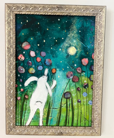 Bunny in the Moonlight Framed print