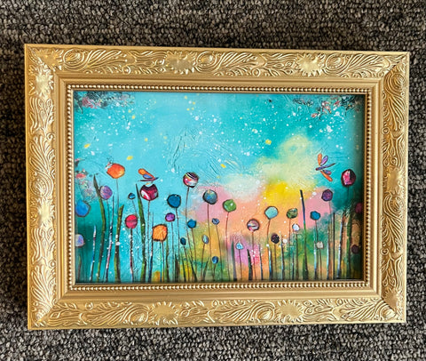 Dragonflies in the Meadow, Framed print