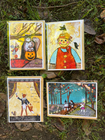 Set of 4 Halloween cards