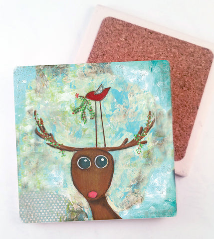 Mistletoe... absorbant stone coaster