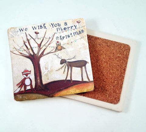 We Wish You A Merry Christmas...Absorbant Stone Coaster